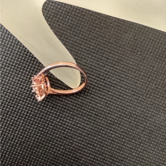 Antique Rose Gold CZ Ring 925 Sterling Silver - Picture 13 of 13